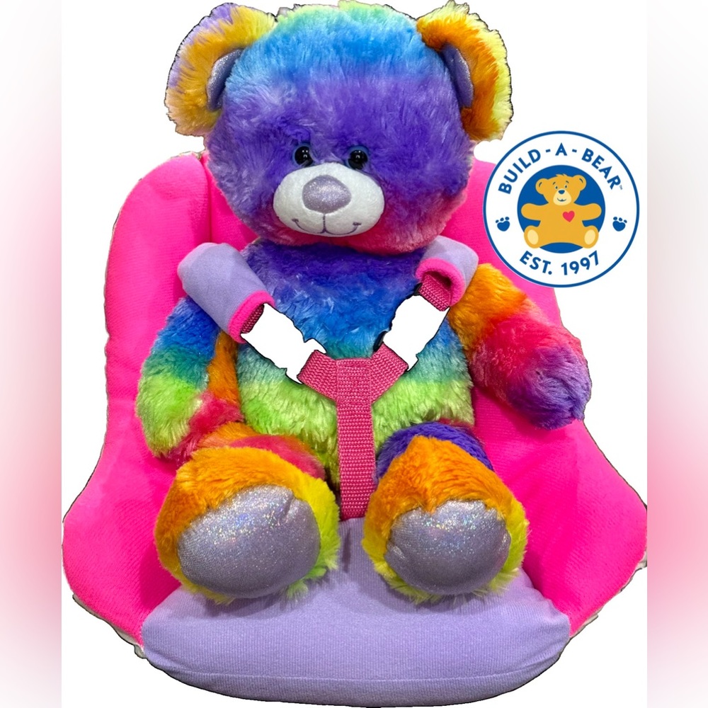 🌺Vintage Build-A-Bear Tie Dye | Rainbow Bear +
Carrier🌸🌺